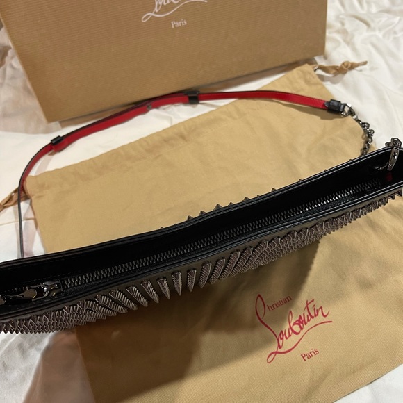 Clutch Loubiposh Spiked Black Cross Body Bag. - Picture 5 of 7